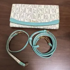 BONIA ボニア 長財布　ロングウォレット　本革　ショルダー　ストラップ　2種