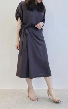 【値下げ】【着用２回】stola. スカート（こげ茶）