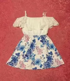 リエンダ*2wayフレアワンピース*オフショルシフォン*花柄