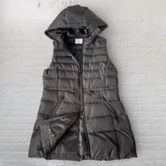 So.close フード付 ブラック ダウンベスト M キルティング ロング丈