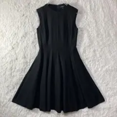 美品 セオリー フレアワンピース ドレス ノースリーブ ブラック 黒 日本製 S