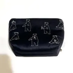 GELATO PIQUE 白くま 刺繍 ネイビー サテン ティッシュポーチ