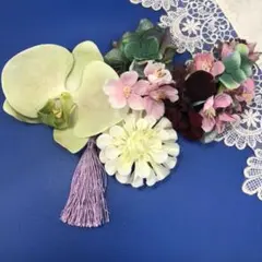 髪飾り　桜コサージュ　ヘアアクセサリー　コサージュ　成人式　結婚式　卒業式