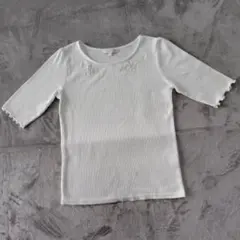 PROPORTION BODY DRESSING 花刺繍 リブカットソー 白のサムネイル
