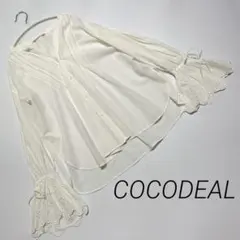 COCODEALココディール　刺繍入り長袖シャツ　ブラウス　白　綿100% M