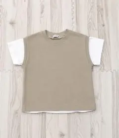 ブランシェス　重ね着風 Tシャツ ベージュ　120センチのサムネイル