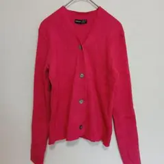 SHEIN リブ編み ピンクカーディガン US12