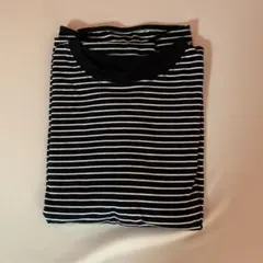 黒と白のストライプ 長袖Tシャツ Lサイズ