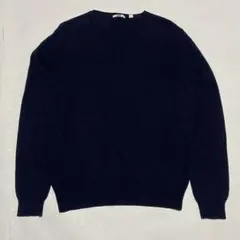 UNIQLO カシミヤ 100% Vネック セーター 無地 ネイビー ユニクロ