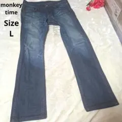 【オシャレ☆monkey time】デニムパンツ　サイズLのサムネイル