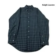 【レディース】Ralph Lauren 長袖シャツ ロゴ刺繍 緑 XS