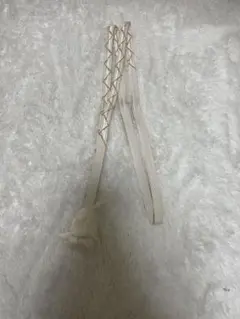 値下げしました。ホワイト 帯締め 編み込みデザイン
