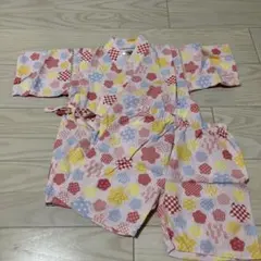 花柄 甚平 ピンク 110cm