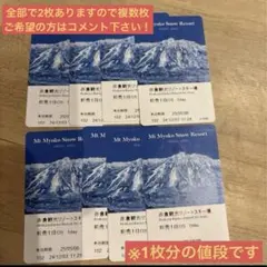 赤倉観光リゾートスキー場 リフト券 2枚 赤倉観光リゾートスキー場 リフト券 施設利用券