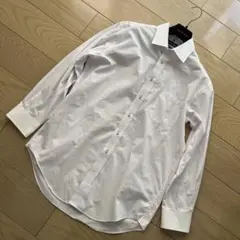 CHRISTIAN ORANI メンズ ホワイト ストライプ ワイシャツ LL