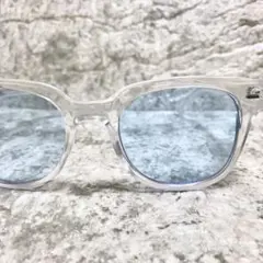 クリアフレーム ブルーレンズ サングラス