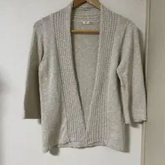 simplitié ライトベージュ カーディガン 五分袖