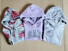 GAP フード付きパーカー 紫3点セット
