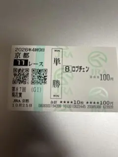 菊花賞 2026 単勝ハズレ馬券 ロブチェン