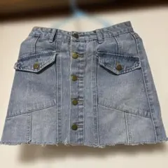 デニムミニスカート フロントボタン付き
