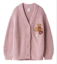 ジェラートピケ ベビモコさがらベアカーディガン【PNK】