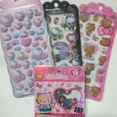 《ギャル　日焼け　キティ》コットンパフィ・ドロップジェリー2種・おはじきシール