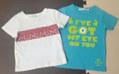 MPS 半袖 ホワイト モンスターズインク ユニクロ ターコイズ Tシャツ