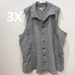 ⭐️最終価格⭐️Kim Rogers チェック柄 ノースリーブシャツ 3X