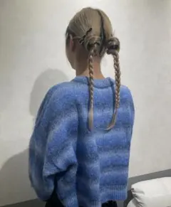 グラデーション ニット 青 HM