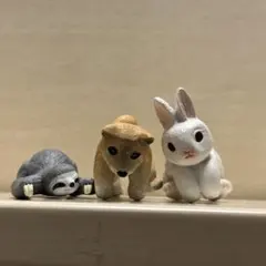ナマケモノ・犬・ウサギのミニチュアフィギュア