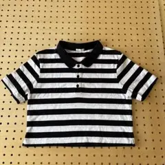 GU クロップド丈ボーダーポロシャツ　Mサイズ