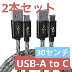 新品【タイプA to タイプC】USBケーブル　0.3M 2本　高速充電　スマホ