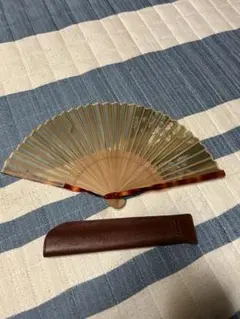 舞扇堂　レザーケース付き扇子