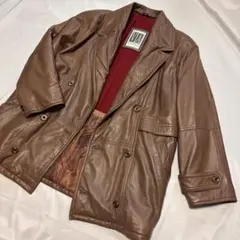 美品 90s VIA NUOVA ヴィンテージ 羊 革レザーコートジャケット