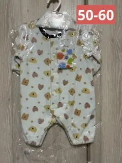 クマとハートのプリントロンパース 50-60cm プレオール　新生児