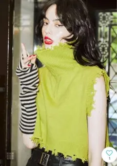 ハーフZIPダメージベスト　jouetie