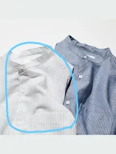 【新品未開封】UNIQLO リネンコットンストライプスタンドカラーシャツ XXL