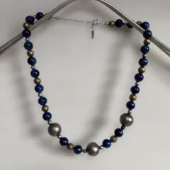 青金属ビーズネックレス