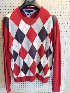 Tommy Hilfiger ダイヤモンドパターン セーター XL トミーニット