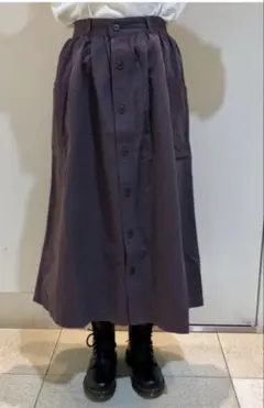 キューブシュガー　ロングスカート　フレアスカート　前ボタン