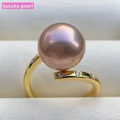 本真珠　淡水エジソンパールリング　10.9mmメタリックカラーL1253