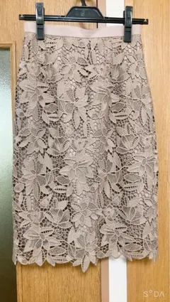 JUSGLITTY 재스글리티 케미컬 레이스 타이트 스커트 모카 0
