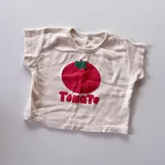 韓国子供服 aosta TOMATOプリント Tシャツ アイボリー