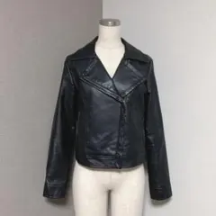 セシルマクビー レザー ライダース ジャケット ブラック