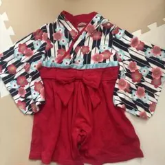 ベビー•キッズ服(女の子)袴ロンパース(カチューシャ付き)70cm