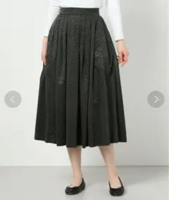 美品 HYSTERICS ヒステリックスレオパード柄 タックロングスカート Sのサムネイル