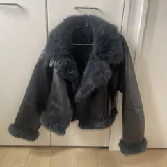 MURUA ダークグレー フェイクファー ジャケット