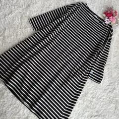 オーシバル　フレア　Aライン　ワンピース　ブラック×ベージュ　サイズF