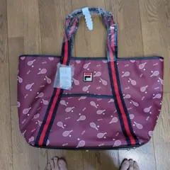 FILA トートバッグ VL9333 テニス柄 ボルドーのサムネイル