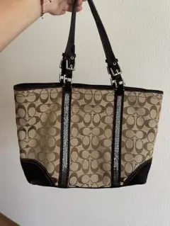 ♦︎①COACH コーチ シグネチャー トートバッグ ハンドバッグ - メルカリ